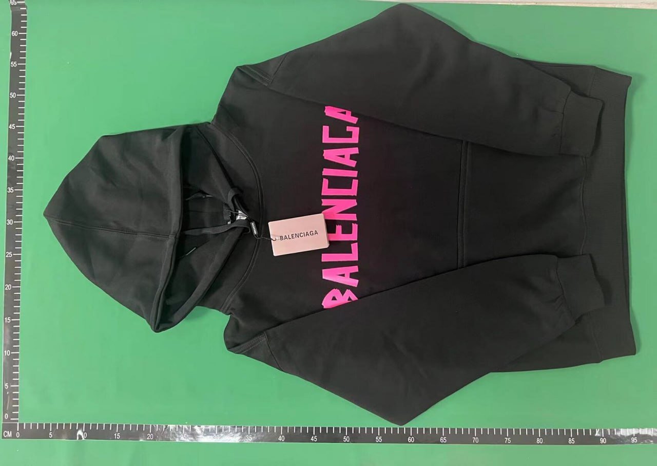 Balenciaga Logo Hoodie [White & Black, Front Print & Chest Logo Styles] -1