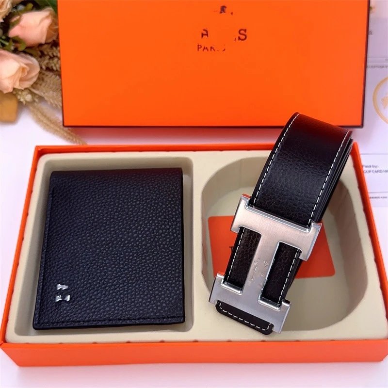 Hermès H Buckle Belt & Wallet Set [21+ Styles] -2