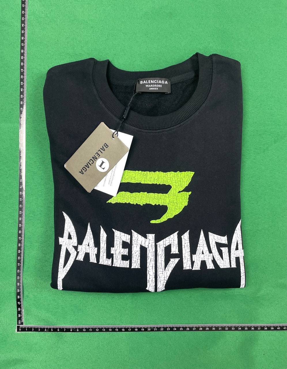 Balenciaga Distressed Logo Long-Sleeved Sweatshirt -3