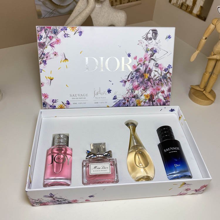 Dior perfume 4-piece set color flower version -2