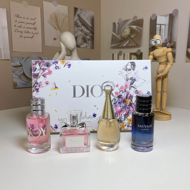 Dior perfume 4-piece set color flower version -3