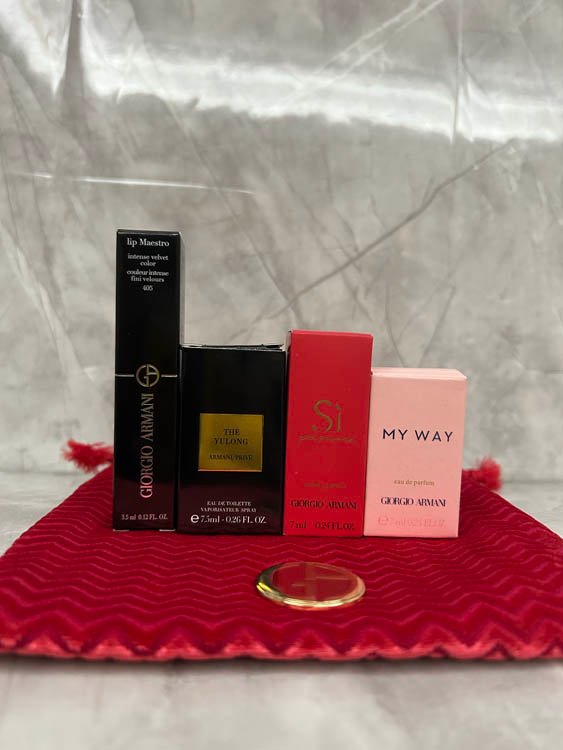 Armani perfume sample set of four with drawstring bag-3267                   -2